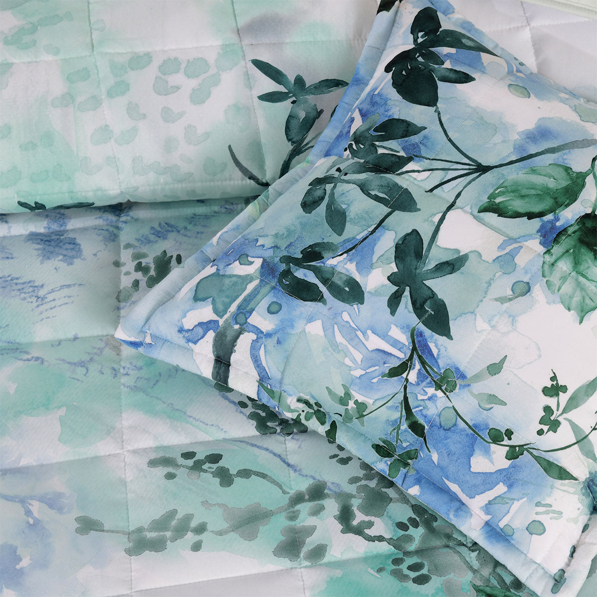 Bianca Woodbury Botanical Printed Bedspread Set – White Queen