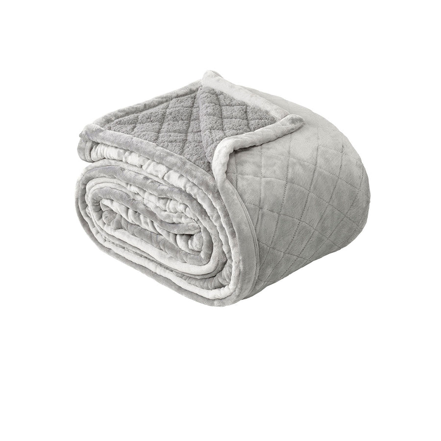 Bianca Mansfield Velvet Blanket 180 x 240 cm - Diamond Quilted, Sherpa Reverse - SuperSaverAU - view 1