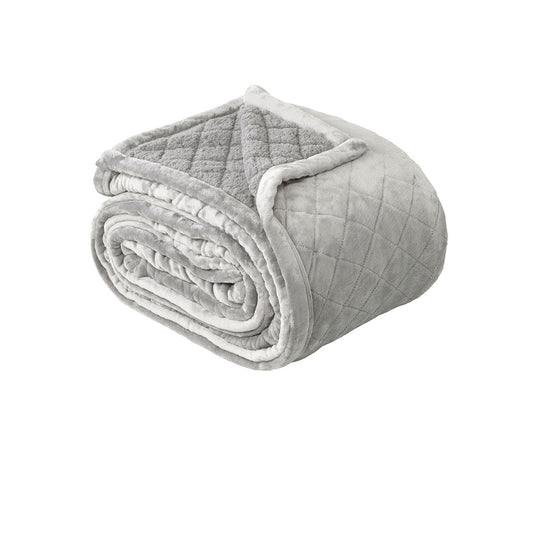 Bianca Velvet Blanket 250 x 240 cm - Diamond Quilted, Sherpa Reverse