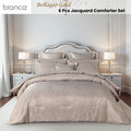 Bianca Bellagio Jacquard Geometric Comforter Set – Gold Super King 6 Piece