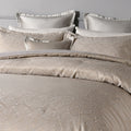 Bianca Bellagio Jacquard Geometric Comforter Set – Gold Super King 6 Piece