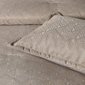Bianca Bellagio Jacquard Geometric Comforter Set – Gold Super King 6 Piece