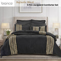 Bianca Raffaello Black Jacquard Greek Key Comforter Set – Super King 6 Piece