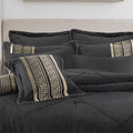 Bianca Raffaello Black Jacquard Greek Key Comforter Set – Super King 6 Piece