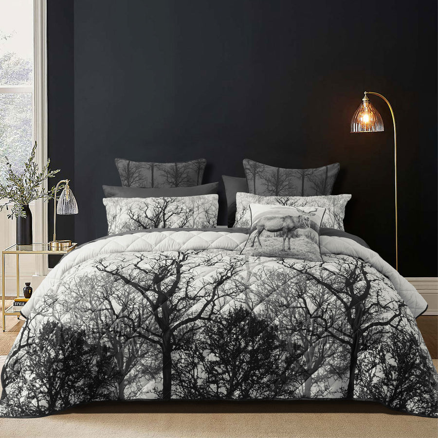 Bianca Boscage Black Forest Quilted Coverlet Set - Super King