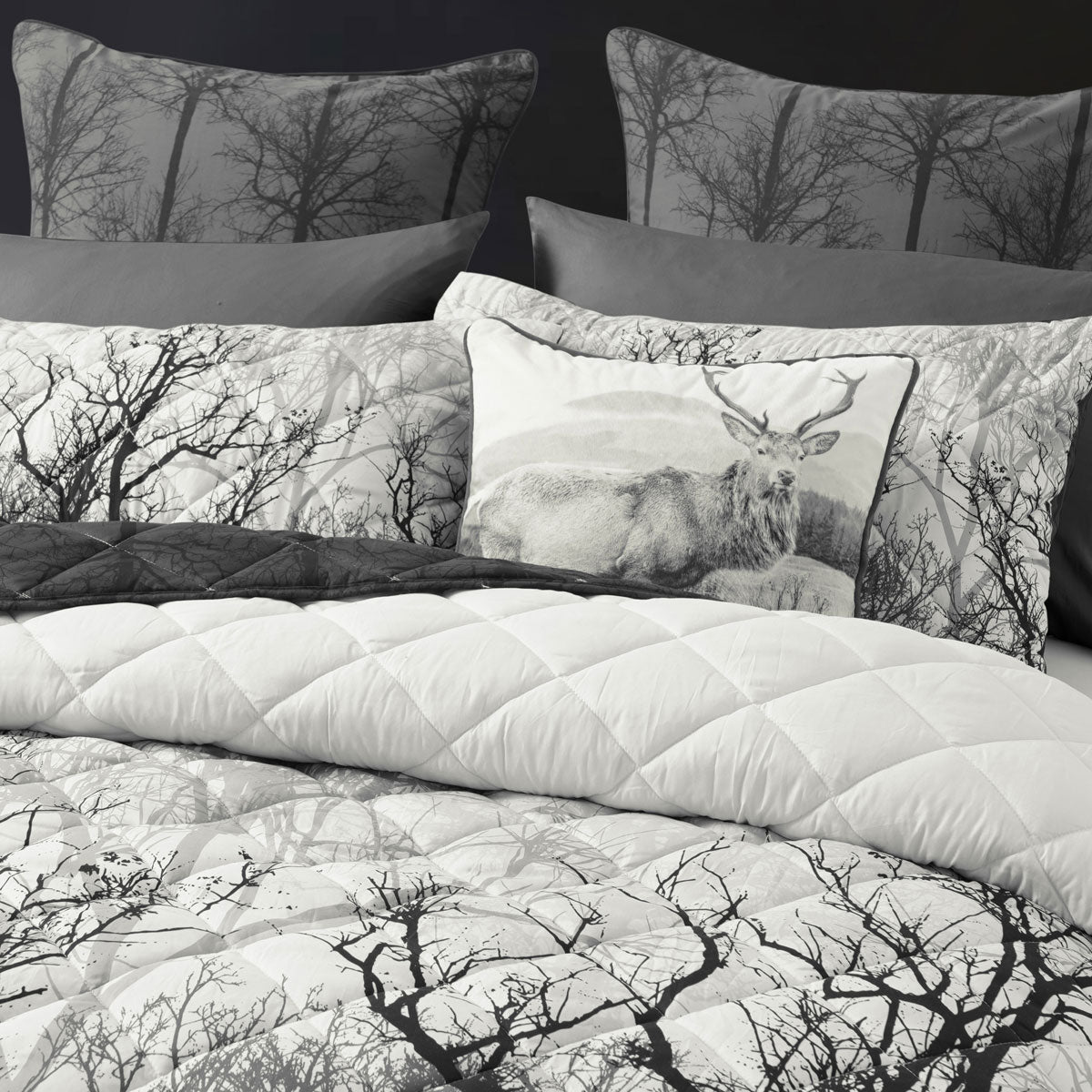 Bianca Boscage Black Forest Quilted Coverlet Set - Super King