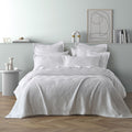 Bianca Cassiano Polyester Jacquard Coverlet Set with Geometric Design - White, Super King