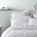 Bianca Cassiano Polyester Jacquard Coverlet Set with Geometric Design - White, Super King