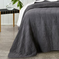 Bianca Geraldton Coal Coverlet Set 250x250 cm with Quilted Square Pattern - SuperSaverAU - view 3