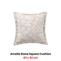 Bianca Ameila Filled Cushion with Jacquard Foliage Design - Stone, 43 x 43cm
