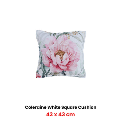 Bianca Coleraine White Floral Printed Cushion 43 x 43cm