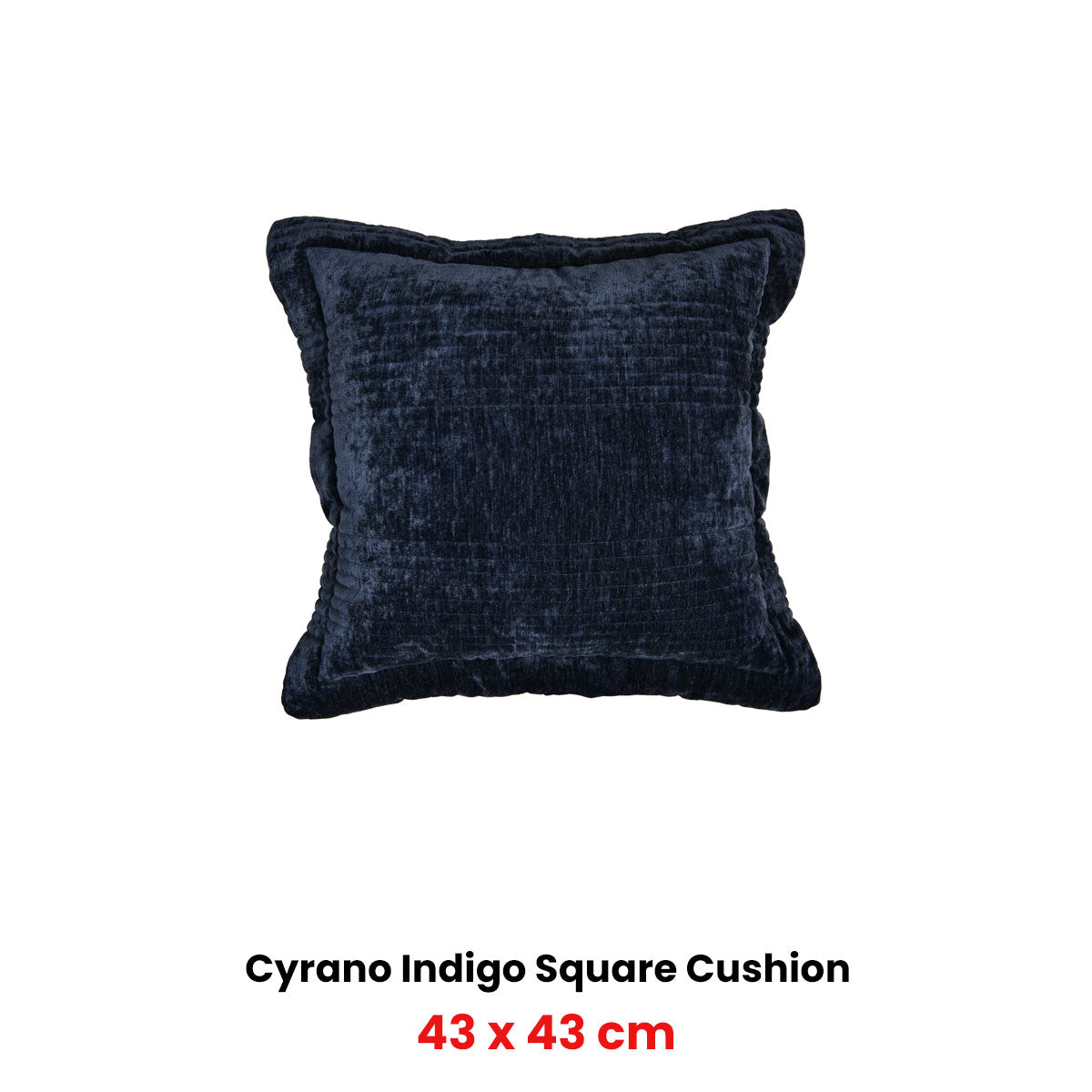 Bianca Cyrano Velvet Square Filled Cushion – Indigo 43 x 43cm