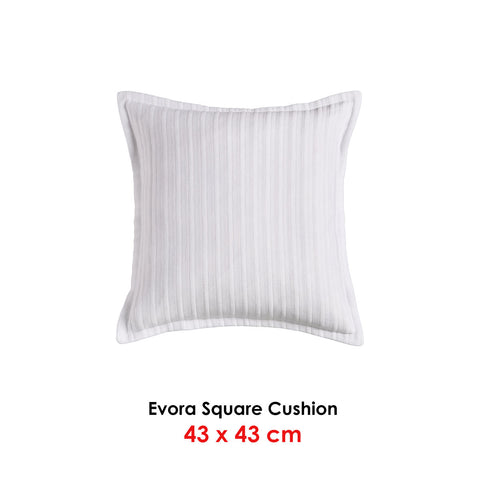 Bianca Evora White Square Filled Cushion 43x43cm Cotton Jacquard Design - SuperSaverAU - view 1