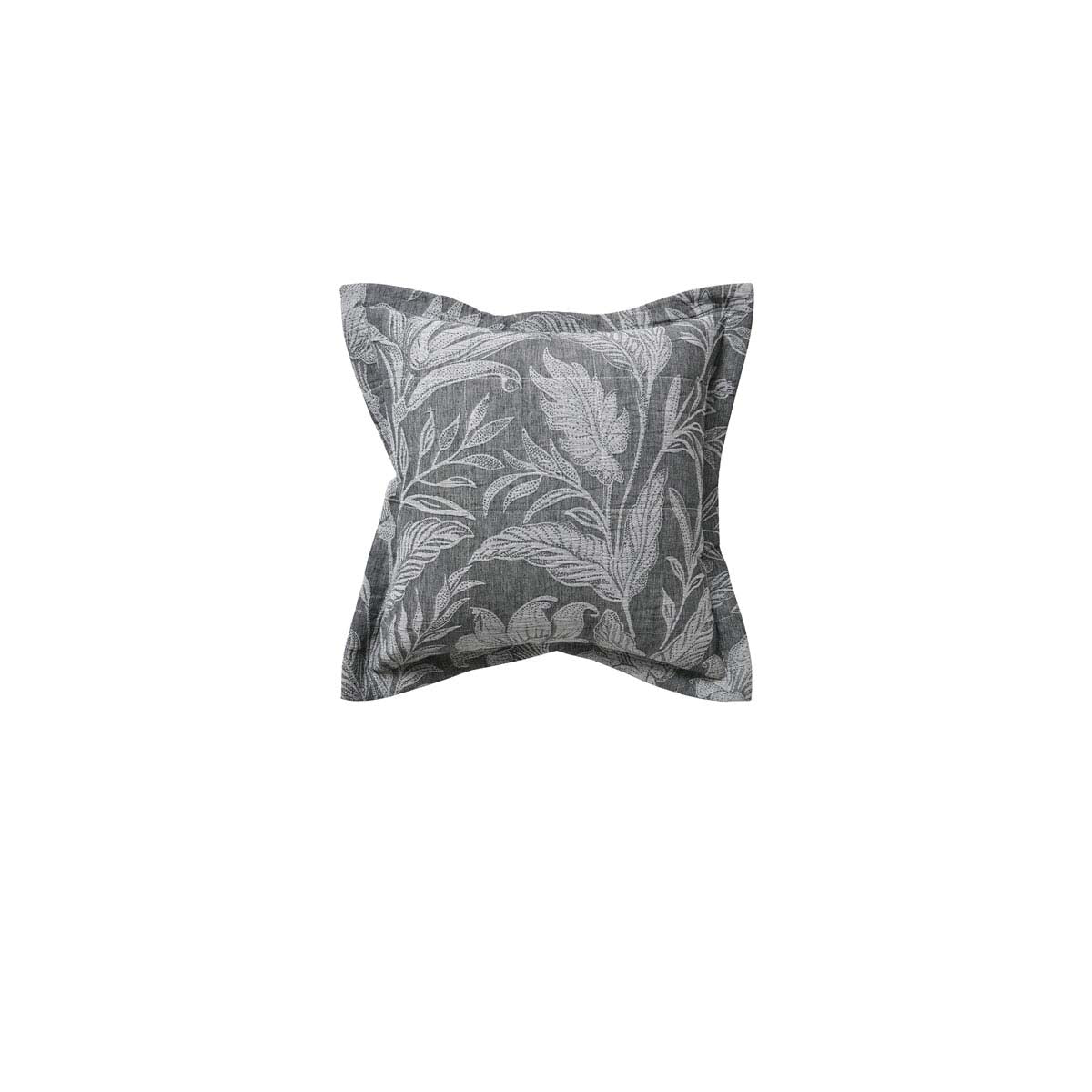 Bianca Maidstone Grey Floral Cushion 43 x 43cm - Luxurious Jacquard