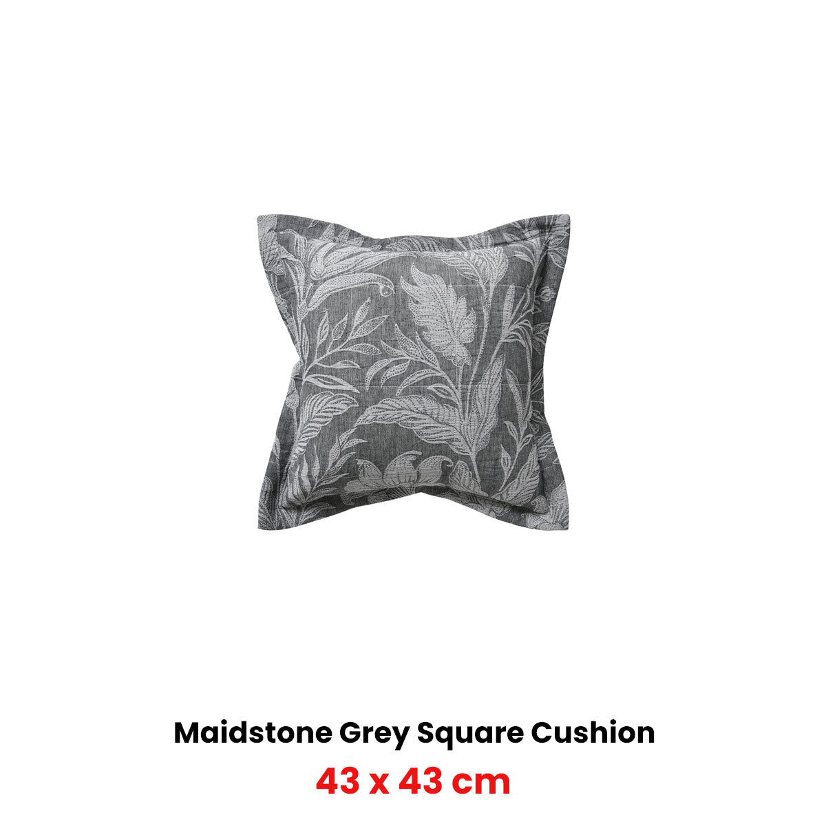 Bianca Maidstone Grey Floral Cushion 43 x 43cm - Luxurious Jacquard - SuperSaverAU - view 2