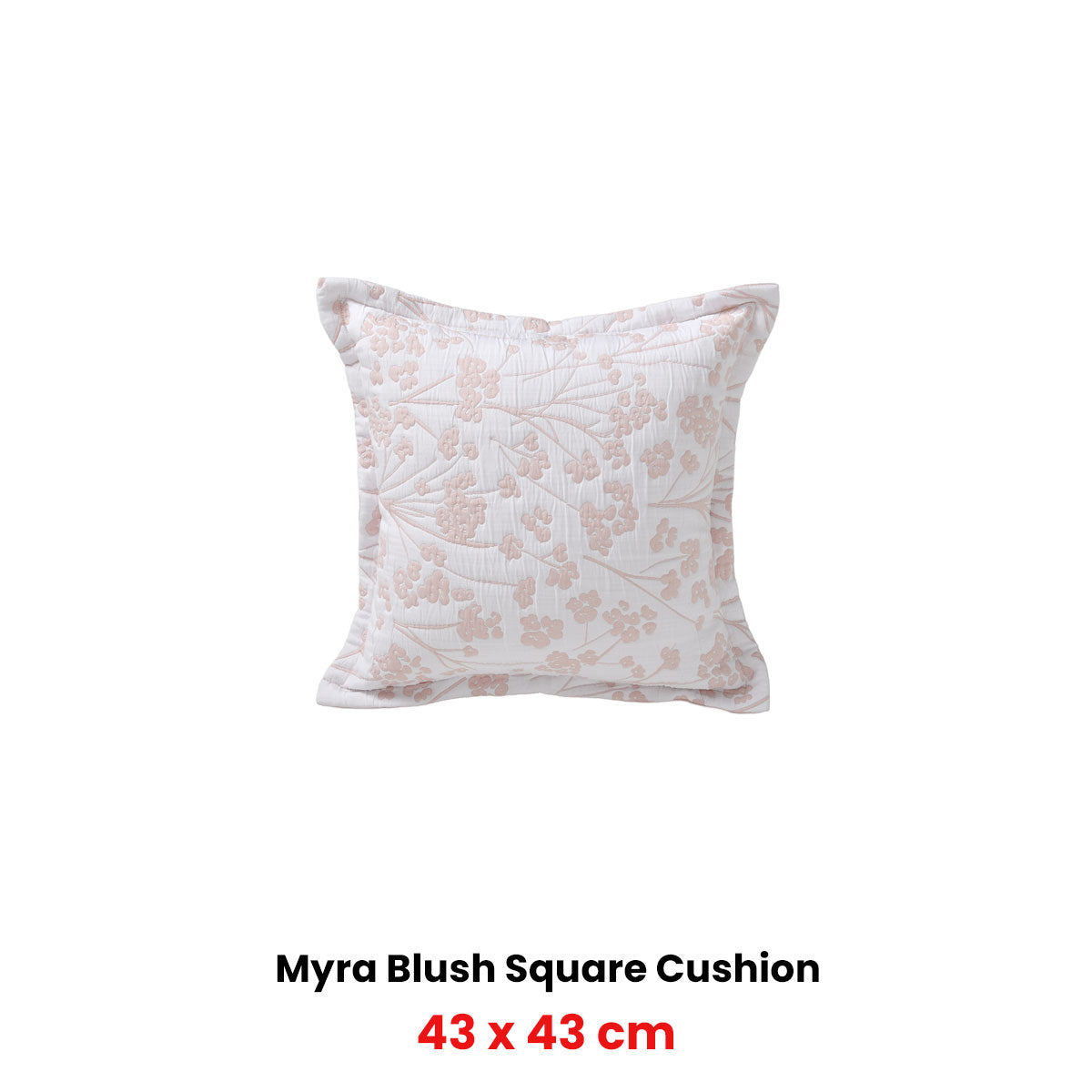 Bianca Myra Blush Floral Cushion 43 x 43cm - Elegant Comfort