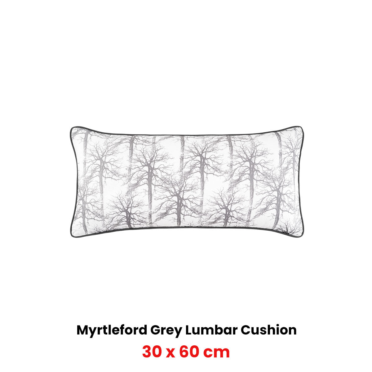 Bianca Myrtleford Grey Lumbar Cushion 30 x 60cm - Filled - SuperSaverAU - view 2
