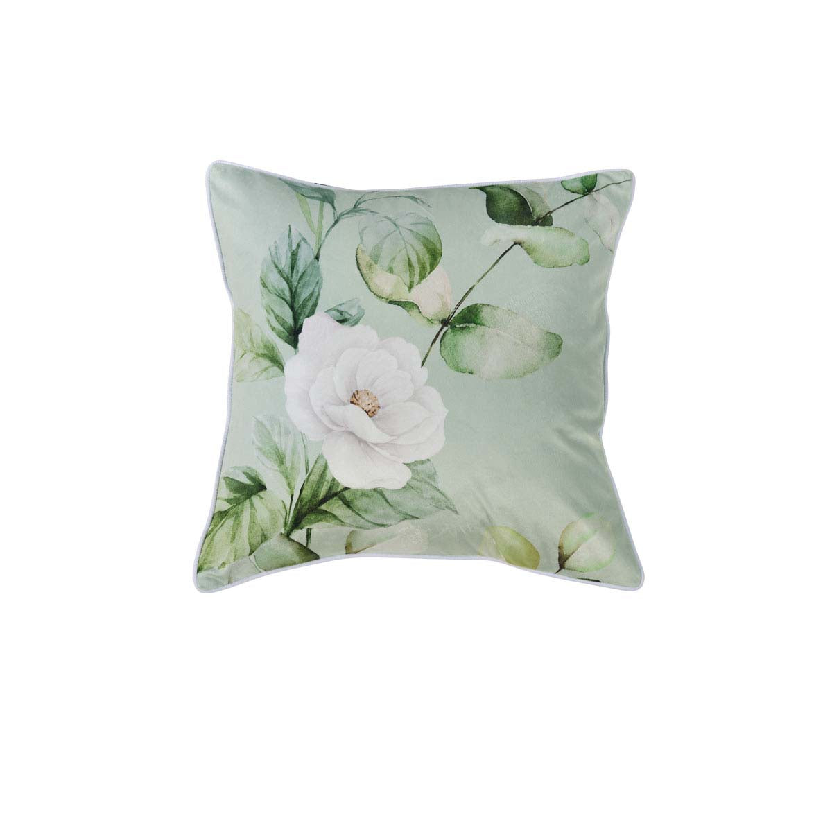 Bianca Salisbury Sage Floral Cushion 43 x 43cm - Nature-Inspired Elegance