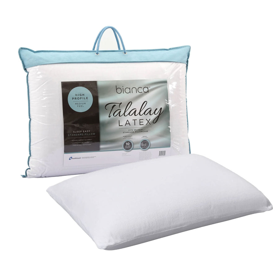 Bianca Talalay Latex Pillow - High Profile 65 x 45 x 16 cm, Cotton Velour Cover - SuperSaverAU - view 1