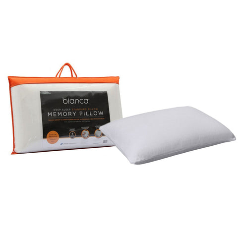 Bianca Memory Foam Pillow - Standard 65 x 40 x 13cm with Cotton Velour Protector - SuperSaverAU - view 1