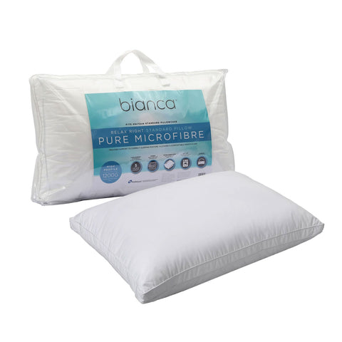 Bianca Relax Right Pure Microfiber High Profile Standard Pillow 49 x 72cm - SuperSaverAU - view 1