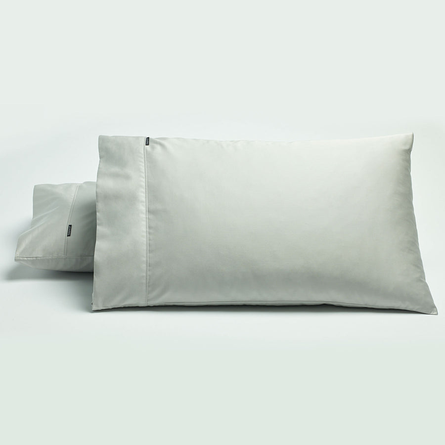 Bianca 500TC Cotton Sateen Standard Pillowcases - Silver, Pair