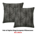 Bianca Alpine Stag Taupe European Pillowcases 65x65cm - Printed Design - SuperSaverAU - view 2