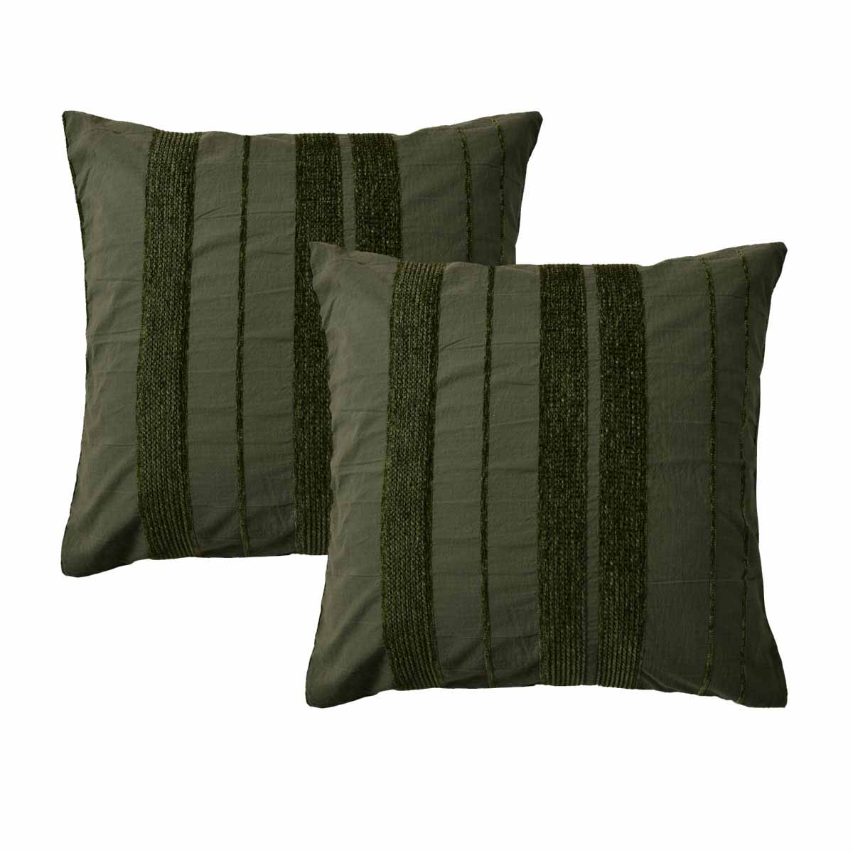 Bianca Avery Forest Chenille Stripe European Pillowcases – 65 x 65cm Pair