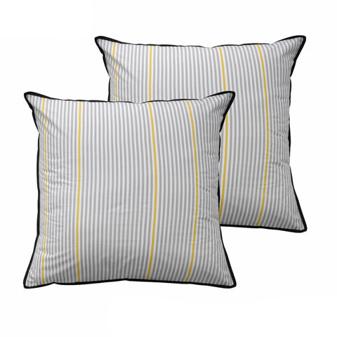 Bianca Baxter Grey European Pillowcases 65x65 cm - Geometric Print, Soft Polyester Cotton - SuperSaverAU - view 1