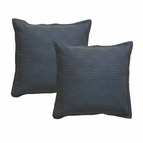 Bianca Hallston Charcoal Cotton European Pillowcases – 65 x 65cm Pair