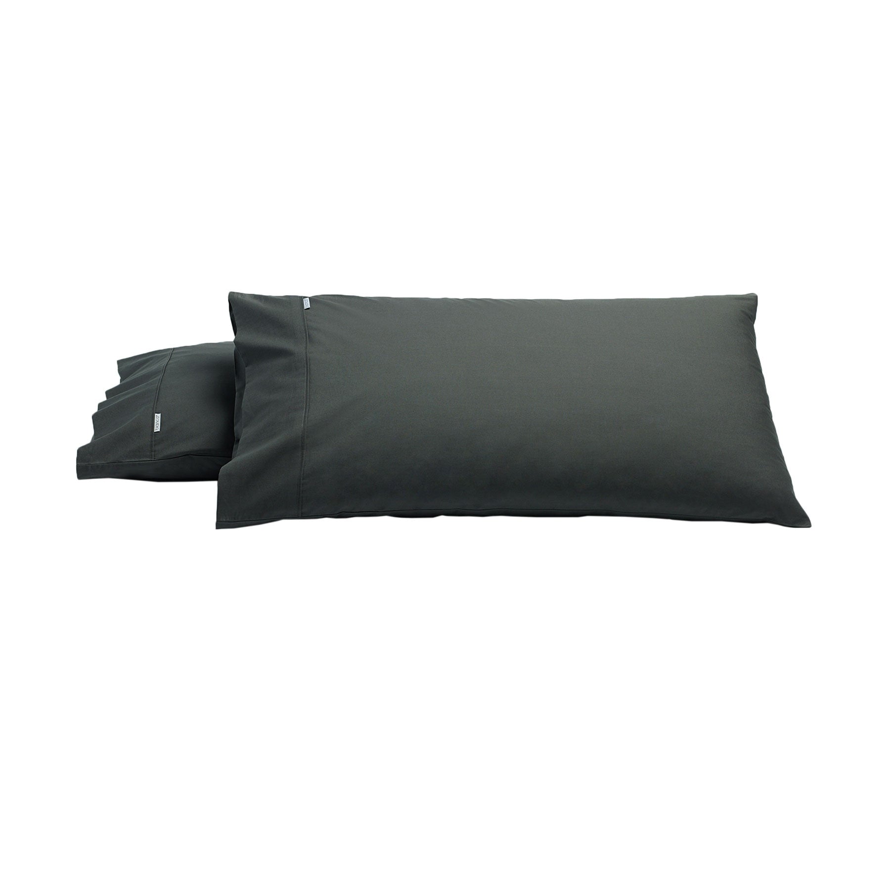 Bianca Heston Cotton Percale King Pillowcases 300TC Charcoal - 2 Pack - SuperSaverAU - view 1