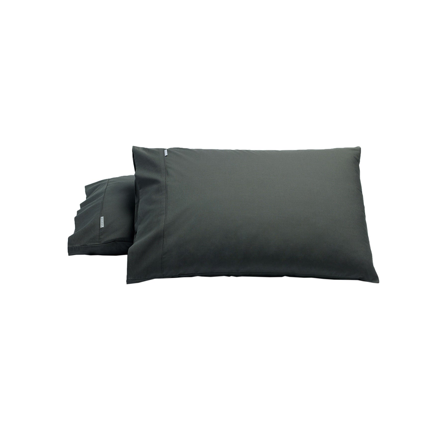 Bianca Heston Cotton Percale Standard Pillowcases 300TC Charcoal 2 Pack 48x74cm - SuperSaverAU - view 1