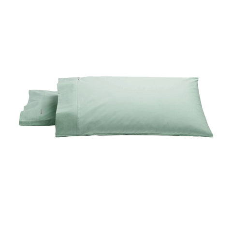 Bianca Heston Cotton Percale King Pillowcases 300TC Sage - 2 Pack - SuperSaverAU - view 1