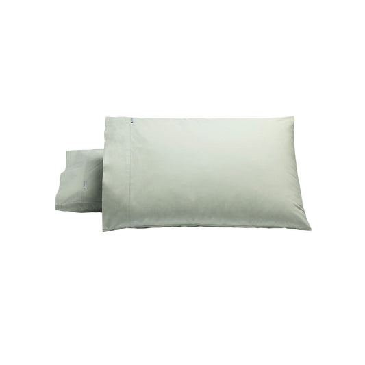 Bianca Heston Cotton Percale Standard Pillowcases 300TC Silver - 2 Pack 48x74cm