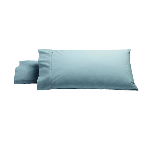 Bianca Heston Cotton Percale King Pillowcases 300TC Steel Blue - 2 Pack