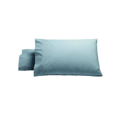 Bianca Heston Cotton Percale Standard Pillowcases 300TC Steel Blue - 2 Pack - SuperSaverAU - view 1