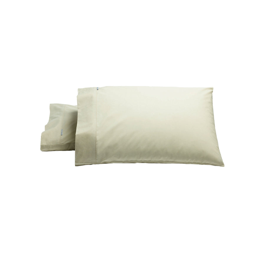 Bianca Heston Cotton Percale Standard Pillowcases 300TC - 2 Pack, Stone - SuperSaverAU - view 1
