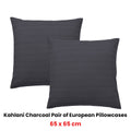 Bianca Kahlani Charcoal Waffle European Pillowcases – 65 x 65cm Pair