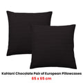 Bianca Kahlani Chocolate Waffle European Pillowcases – 65 x 65cm Pair