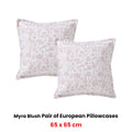 Bianca Myra Blush European Pillowcases 65 x 65cm - Floral Charm - SuperSaverAU - view 2