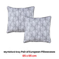 Bianca Myrtleford Grey European Pillowcases 65 x 65cm - Pair - SuperSaverAU - view 2