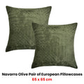Bianca Navarro Geometric European Pillowcases - Olive, 65 x 65cm Pair