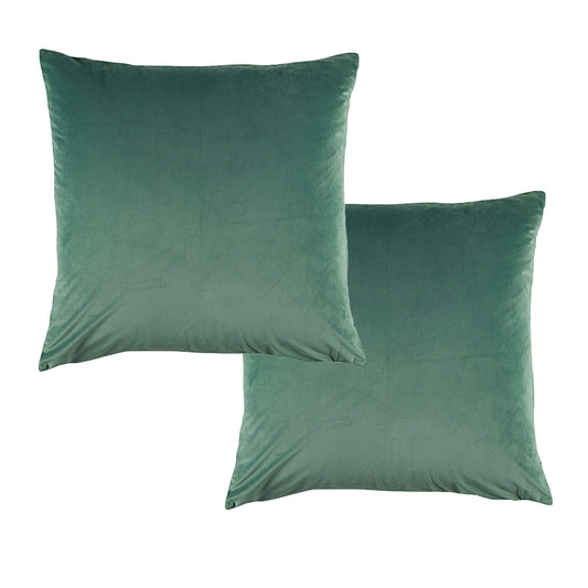 Bianca Vivid Coordinate Velvet Sage European Pillowcases 65 x 65 cm - Solid Colour