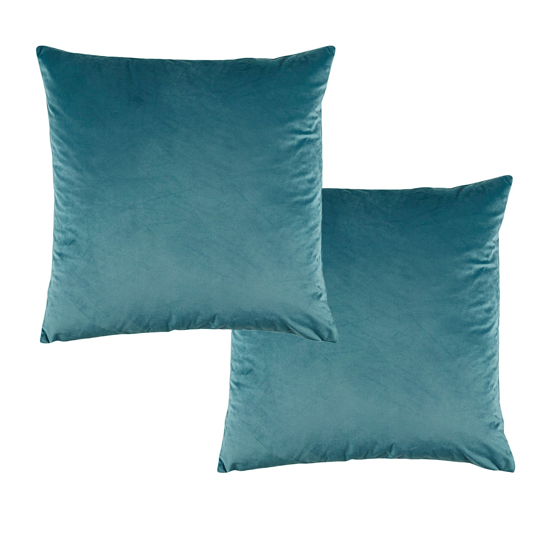 Bianca Velvet Teal European Pillowcases 65 x 65 cm - Soft Polyester, Solid Colour - SuperSaverAU - view 1