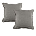 Bianca Zaria Embroidered European Pillowcases - Taupe, 65 x 65cm Pair