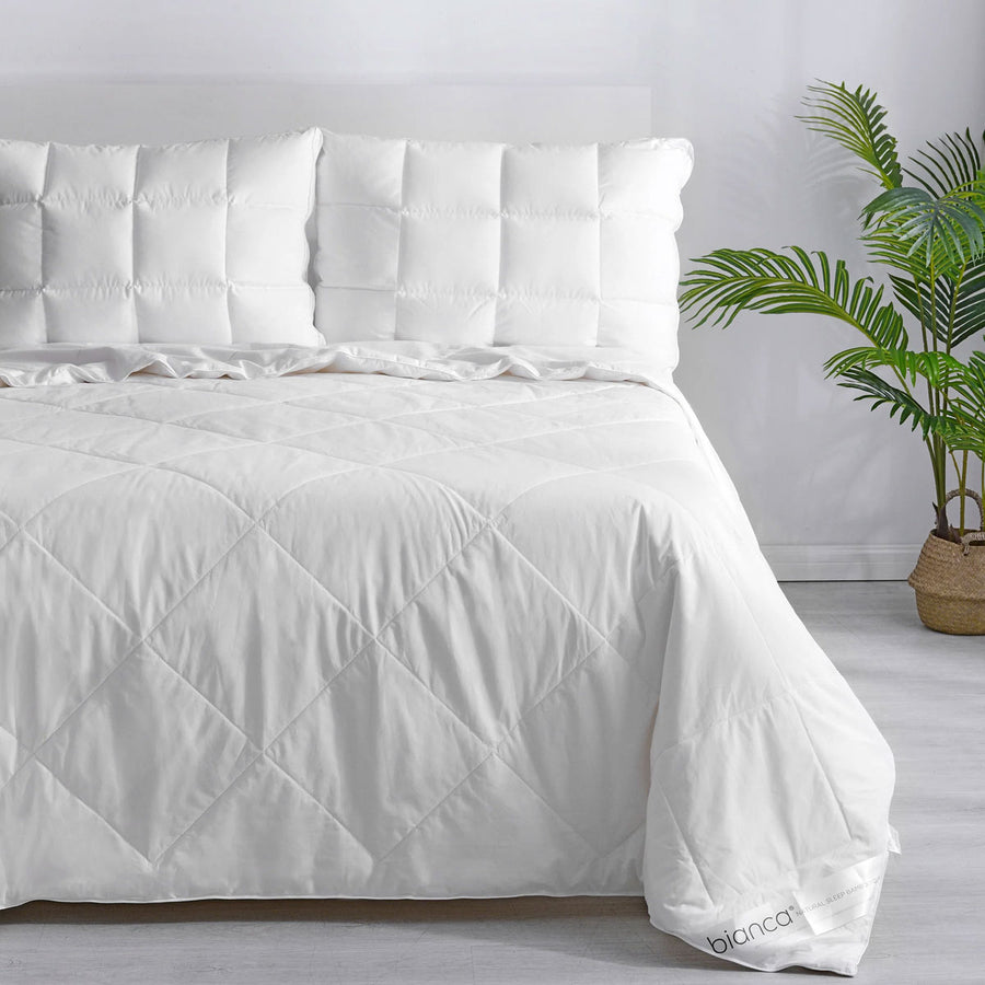 Bianca 250GSM Natural Sleep Bamboo Summer Quilt King - Diamond Quilted Design - SuperSaverAU - view 1