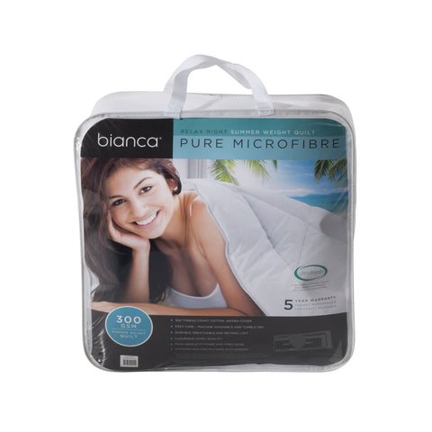 Bianca Summer Microfibre Quilt 300GSM 180x210 cm - Luxurious & Breathable - SuperSaverAU - view 1