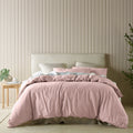 Bianca Acacia Blush Vintage Washed Cotton Quilt Cover Set King - Easy Care, Tailored Edge - SuperSaverAU - view 1