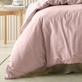 Bianca Acacia Blush Vintage Washed Cotton Quilt Cover Set King - Easy Care, Tailored Edge - SuperSaverAU - view 2