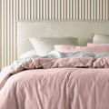 Bianca Acacia Blush Vintage Washed Cotton Quilt Cover Set Queen - Easy Care, Tailored Edge - SuperSaverAU - view 2